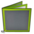 MenuBasic - Carré - Support gris - Bordure vert anis