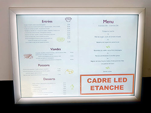 Cadre Porte-menus LED