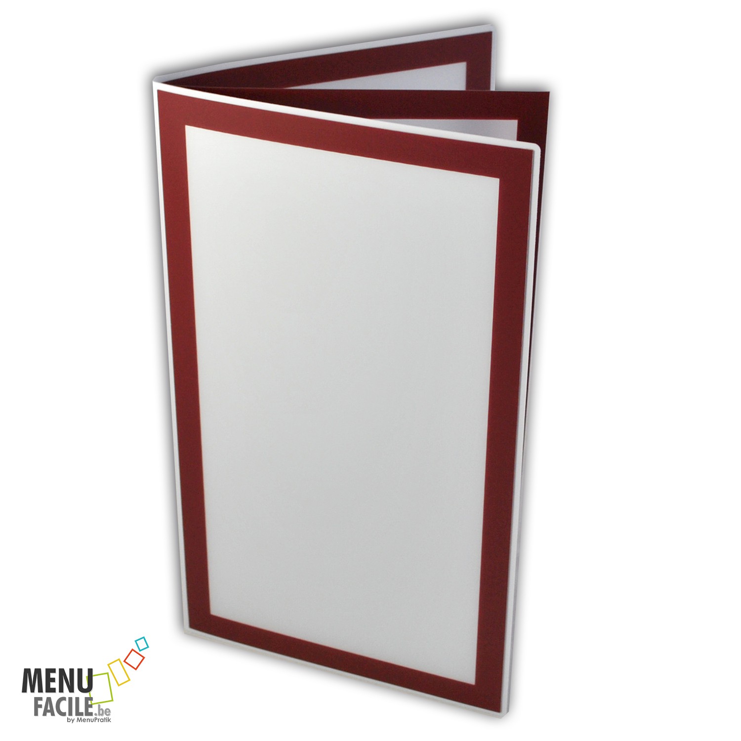 MenuBasic - Cocktail - Support  Blanc - Bordure Bordeaux