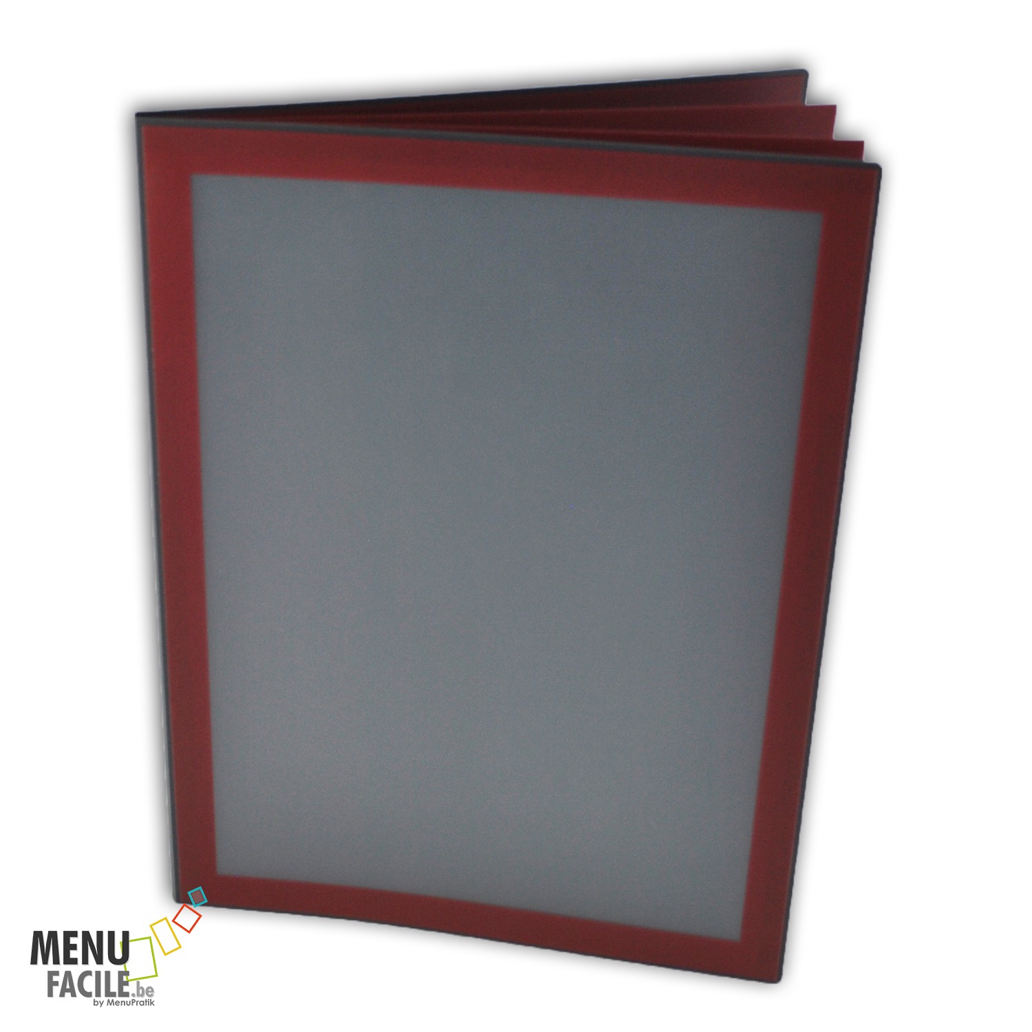 MenuBasic - A5 - Support Noir - Bordure Bordeaux